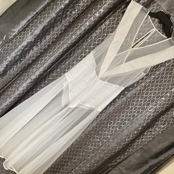Other - Rare-Find & Gorgeous Sheer and Satin Lingerie Nightgown in White Size M
